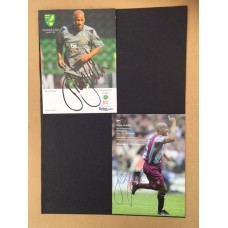 Signed club card by DION DUBLIN the NORWICH CITY and ENGLAND Footballer. 